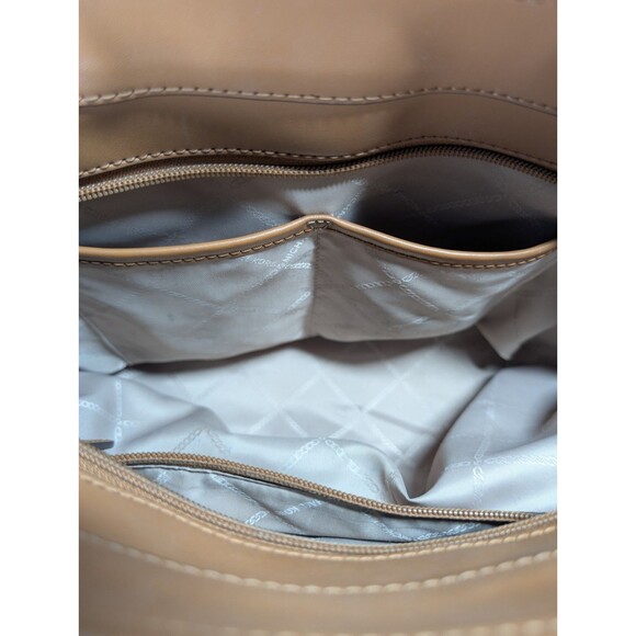 Michael Kors Winston Medium Signature Tote Vanilla Acorn Brown Zip w/ - Picture 9 of 15